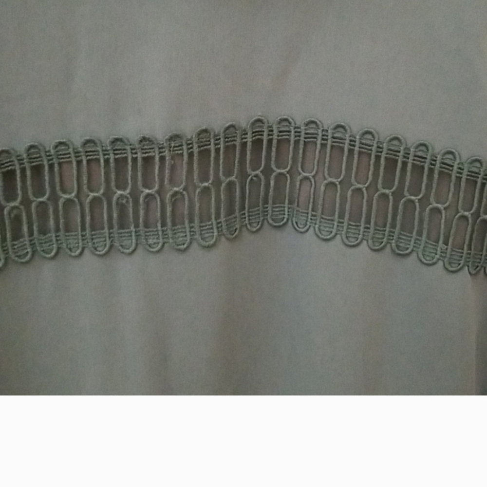 Prose & Poetry Marcel Feminine Cutout Long Sleeve Ruffle Mini Sage Dress Size M. - Picture 8 of 10